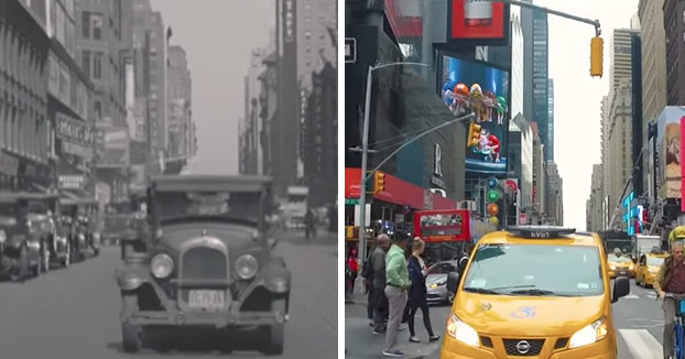 Comparación en vídeo a pantalla partida entre Nueva York en 1930 y 2017