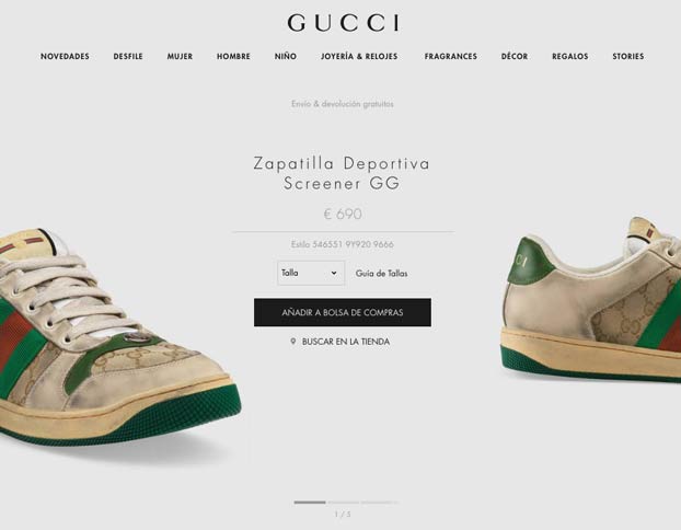 Gucci lanza unas deportivas que la impresión estar sucias y usadas por 690 euros miBrujula.com