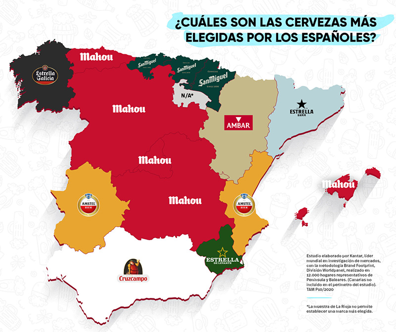 La cerveza preferida de los españoles en cada comunidad autónoma