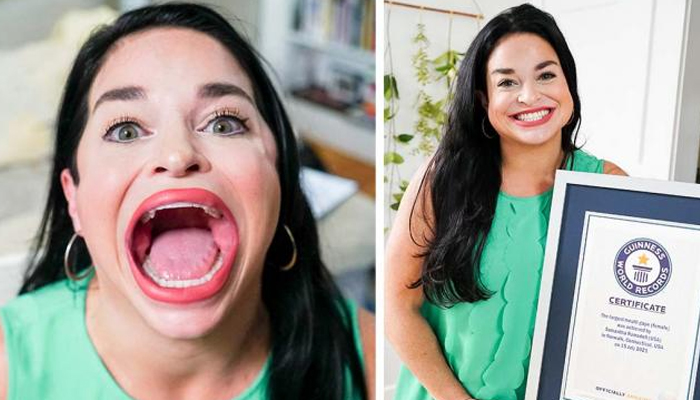 La mujer con la boca más grande del mundo, según el Libro Guinness de los Récords